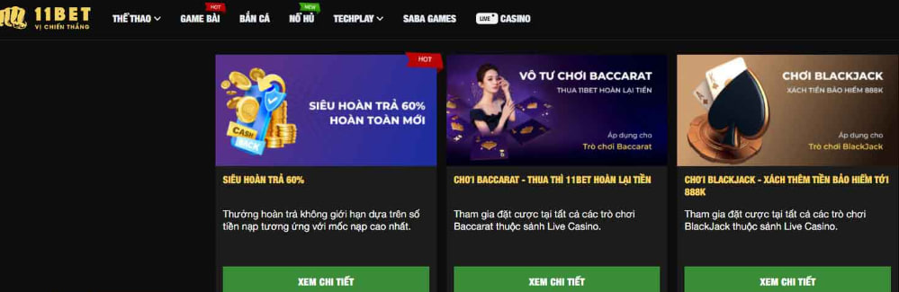 Chương Trình Khuyến Mãi Siêu Hoàn Trả 60% tại 11bet