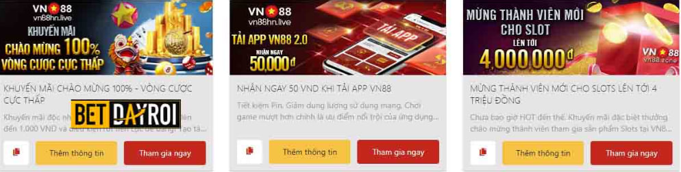 Khuyến mãi nhà cái VN88 – Thưởng 4 triệu slot thành viên mới