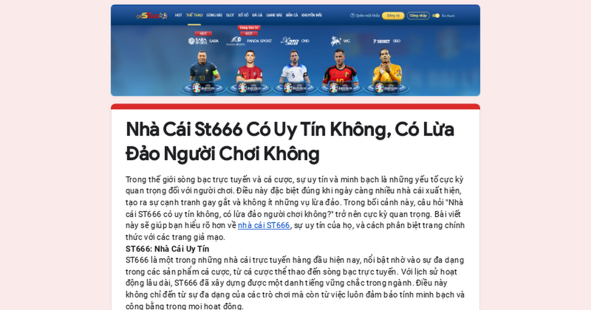 Cách nhận biết nhà cái uy tín sanphukhoa (Tránh xa lừa đảo!)